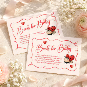 Tarjeta De Recepción Libritos de Mariquita para el Baby Shower del Bebé