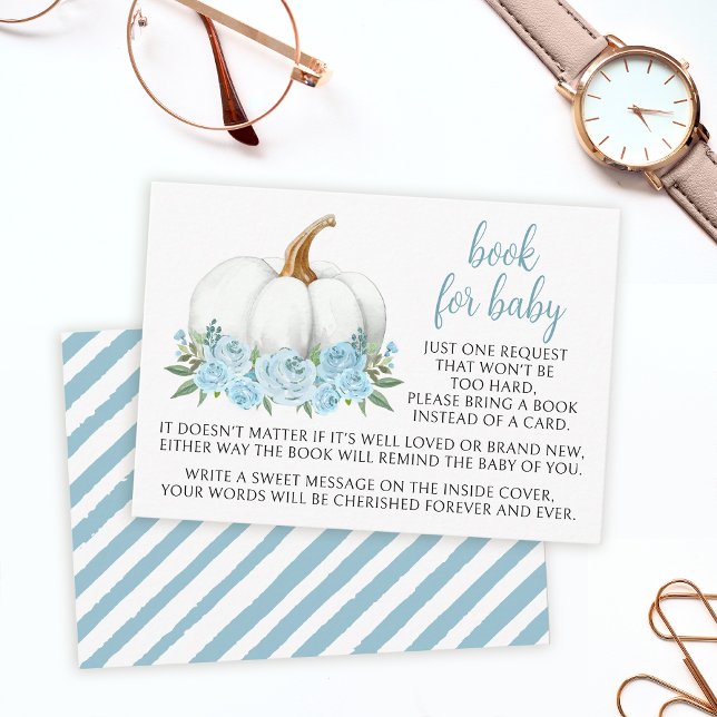 Tarjeta De Recepción Libro azul de calabaza para la ducha de bebé (Subido por el creador)