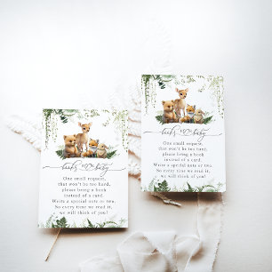 Tarjeta De Recepción Libro Baby Shower Neutral para animales de Woodlan