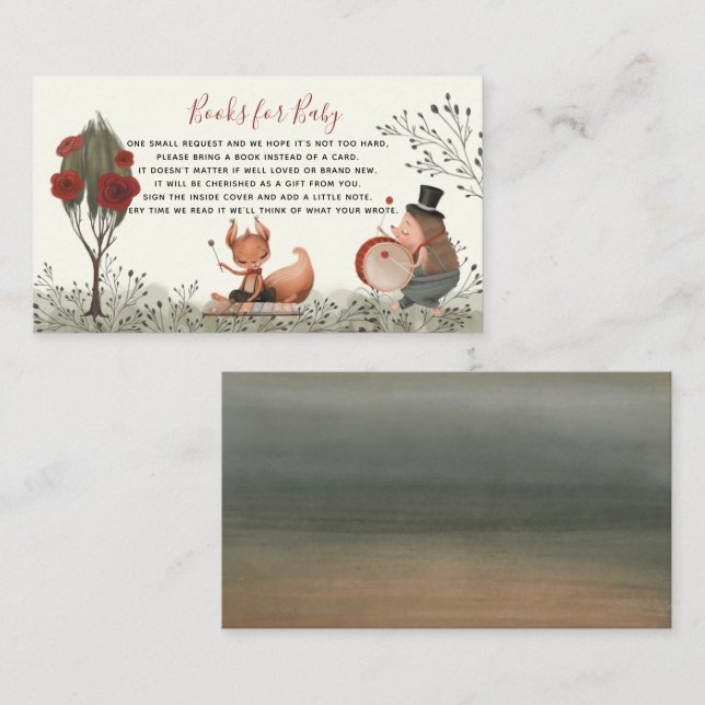 Tarjeta De Recepción Libro de acuarela sinusal para animales de bosque  (Anverso / Reverso)