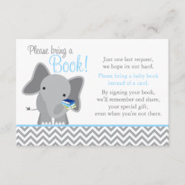 Tarjeta De Recepción Libro de Baby Shower Cute Elephant Chevron Light B