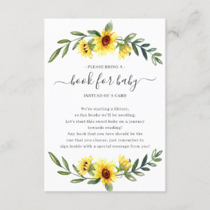 Tarjeta De Recepción Libro de Baby Shower de Girasol Amarillo para Bebé