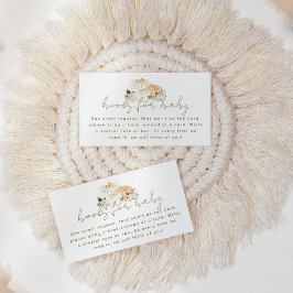 Tarjeta De Recepción Libro de Baby Shower de la caída moderna Minimalis