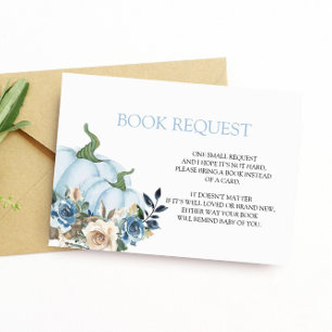 Tarjeta De Recepción Libro de Baby Shower de la Calabaza Azul para bebé