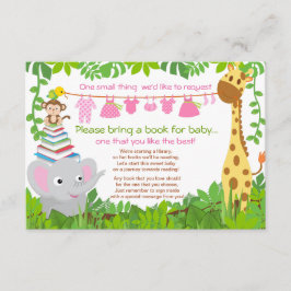 Tarjeta De Recepción Libro de Baby Shower del Chica Safari de animales 