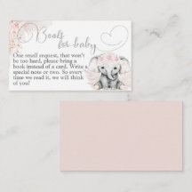 Libro de Baby Shower Elephant Pink Flower Boho