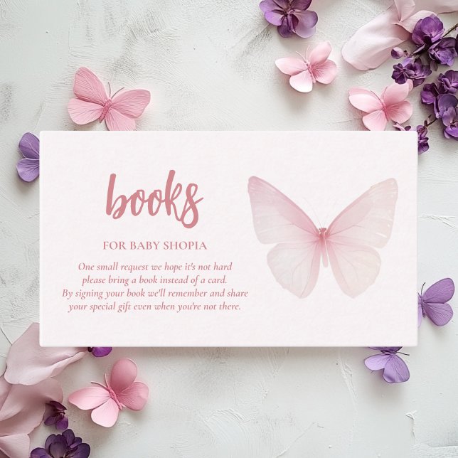 Tarjeta De Recepción "Libro de Baby Shower sobre mariposas para bebés (Subido por el creador)