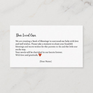 Tarjeta De Recepción Libro de Bendiciones Otoño Teddy Bear Baby Shower