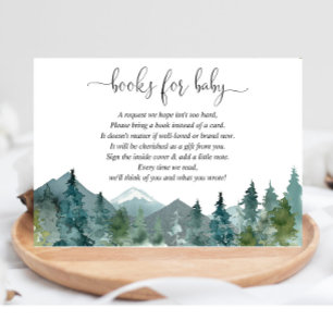 Tarjeta De Recepción Libro de bosque rústico neutral de género en lugar