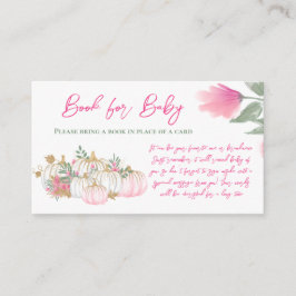 Tarjeta De Recepción Libro de calabaza blanca rosada dorada para el jue