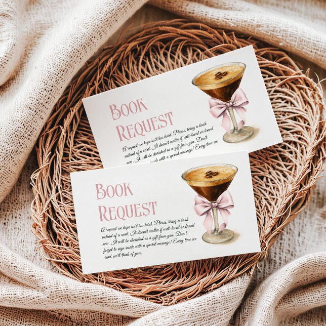 Tarjeta De Recepción Libro de Coffee Bow Espresso Martini para Baby Sho (Subido por el creador)