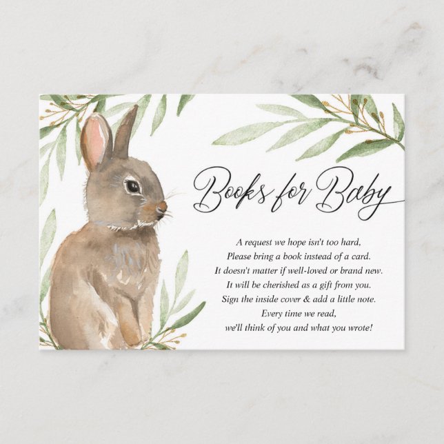 Tarjeta De Recepción Libro de conejito de Pascua neutral de género en l (Anverso)