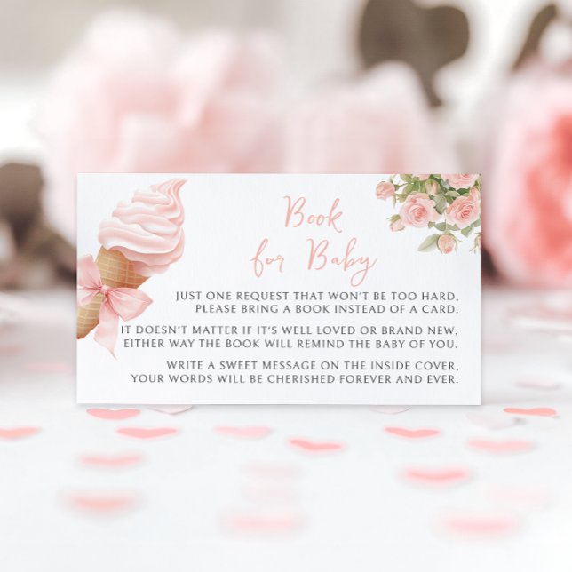 Tarjeta De Recepción Libro de crema de hielo rosado para niña ducha (Subido por el creador)
