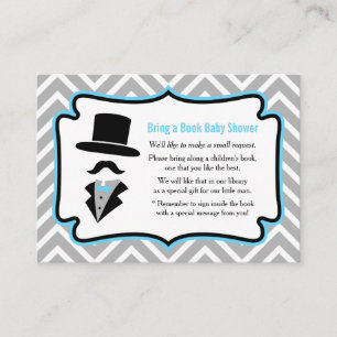 Tarjeta De Recepción Libro de Cumpleaños para el Bebé Bigote Hombrecito