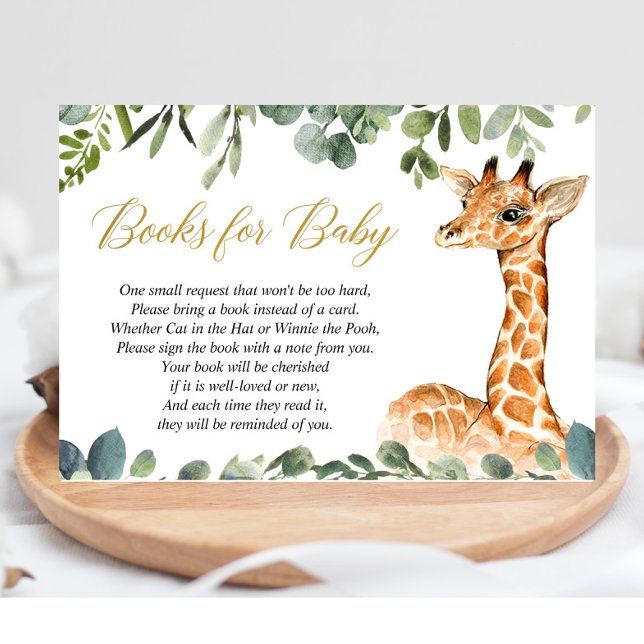 Tarjeta De Recepción Libro de ducha de bebé Giraffe en lugar de una tar (Subido por el creador)