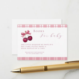 Tarjeta De Recepción Libro de fiesta de baby shower Coquette Cherry On