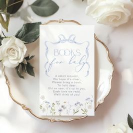 Tarjeta De Recepción Libro de Flora Silvestre Blue Bow para bebé