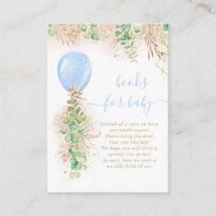 Tarjeta De Recepción Libro de Globo de Niño Eucalipto Brillante Dorado