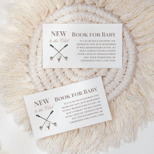 Tarjeta De Recepción Libro de Golf Beige Neutro Vintage para Baby Showe