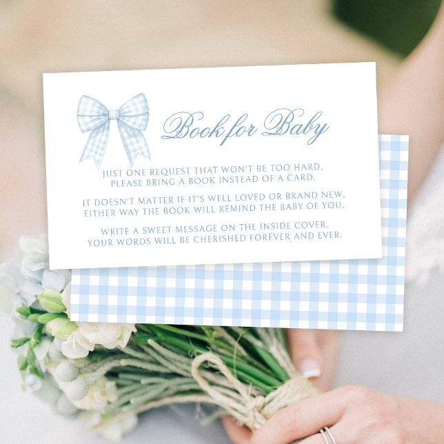 Tarjeta De Recepción Libro de la cinta azul preppy para la ducha de beb (Subido por el creador)
