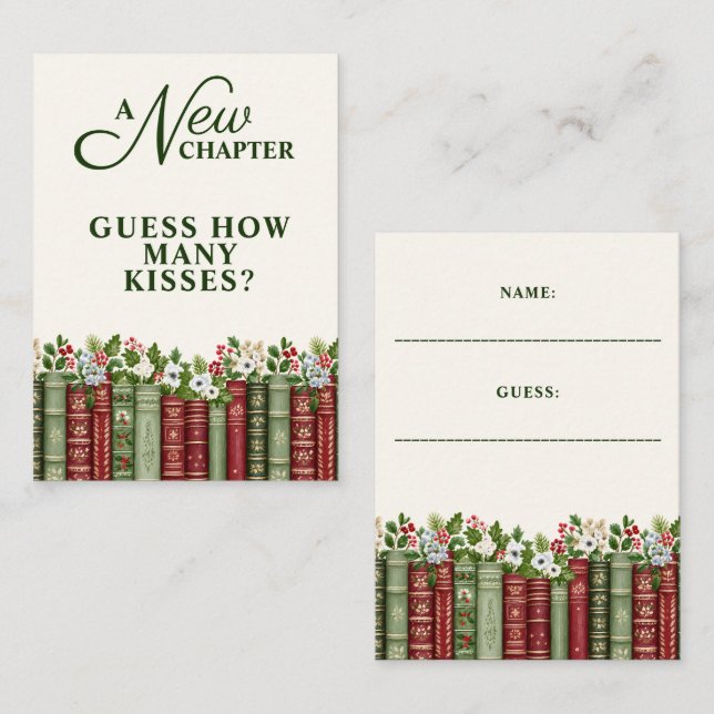 Tarjeta De Recepción Libro de Navidad 'Un Nuevo Capítulo' para Despedid (Anverso / Reverso)