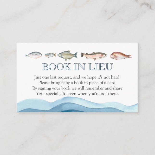 Tarjeta De Recepción Libro de pescado en Lieu ducha de bebé Insertar (Anverso)