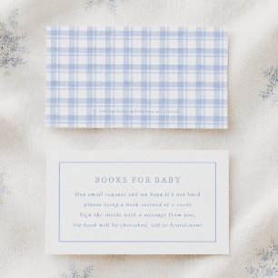 Tarjeta De Recepción Libro de regalo para baby shower de cuadros azules