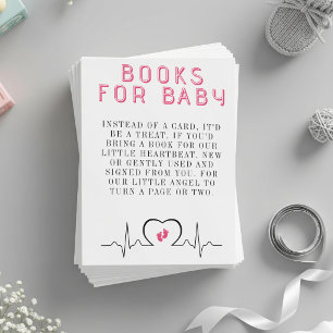 Tarjeta De Recepción Libro de Solicitud de Baby Shower Corazón Rosa
