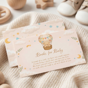Tarjeta De Recepción Libro del Globo Aerostático del Oso de Peluche Cap