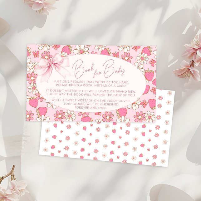 Tarjeta De Recepción Libro dulce de fresa rosada para ducha de bebé (Subido por el creador)