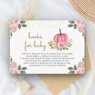Tarjeta De Recepción Libro Floral Rosa Calabacín Pequeño en Oro