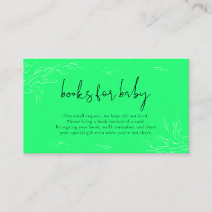 Tarjeta De Recepción Libro floral verde neón para bebé