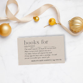 Tarjeta De Recepción Libro minimalista de tazas neutras de género para 