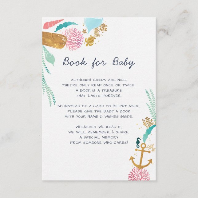 Tarjeta De Recepción Libro Náutico para el Bebé (Anverso)
