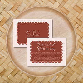 Tarjeta De Recepción Libro Para Baby Shower El Papel Mexicano Picado Ne