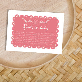Tarjeta De Recepción Libro Para El Chica De Baby Shower Papel Mexicano 