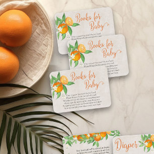 Tarjeta De Recepción Libro para Poema de Bebé Cítrico Naranja Neutral