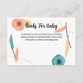 Tarjeta De Recepción Libro Rústico Boho para Baby Shower de Bebé