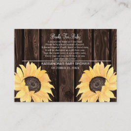 Tarjeta De Recepción Libro Rústico De Baby Shower De Girasol Para Bebé