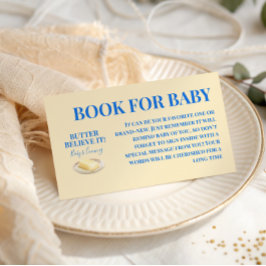 Tarjeta De Recepción Libro Rústico de Niño Amarillo Azul para Baby Show