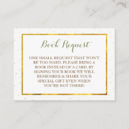 Tarjeta De Recepción Libro Solicitado en Baby Shower de Elefante Niño