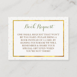 Tarjeta De Recepción Libro Solicitado en Baby Shower de Elefante Niño