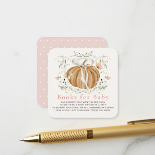Tarjeta De Recepción Libro Solicitado para Baby Shower de Niña con Flor