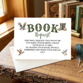 Tarjeta De Recepción Libro solicitado para baby shower de niño cazador