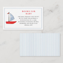 Tarjeta De Recepción Libro solicitado para baby shower de niño con barc