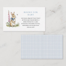 Tarjeta De Recepción Libro solicitado para baby shower de niño conejo a