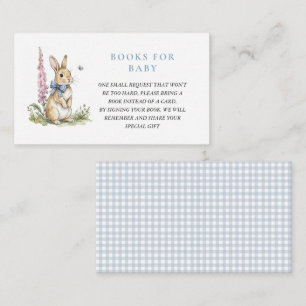 Tarjeta De Recepción Libro solicitado para baby shower de niño conejo a