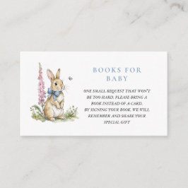 Tarjeta De Recepción Libro solicitado para baby shower de niño conejo a