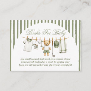 Tarjeta De Recepción Libro solicitado para baby shower de Oso de Golf