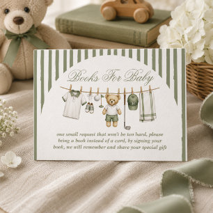Tarjeta De Recepción Libro solicitado para baby shower de Oso de Golf